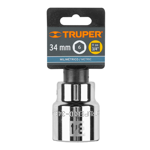 Dado de 34 mm, 6 puntas, cuadro 3/4', Truper | D-3434-M | 14985