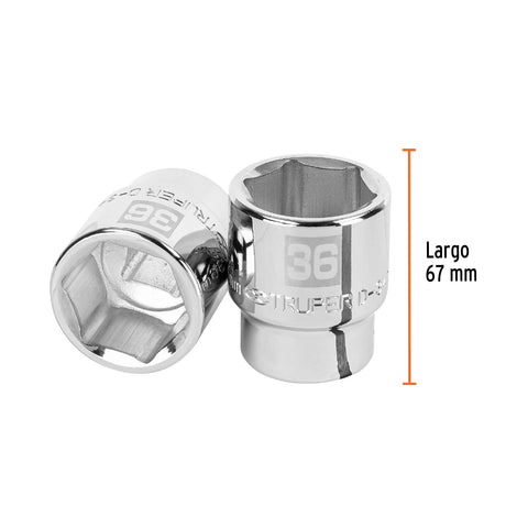 Dado de 36 mm, 6 puntas, cuadro 3/4', Truper | D-3436-M | 14987