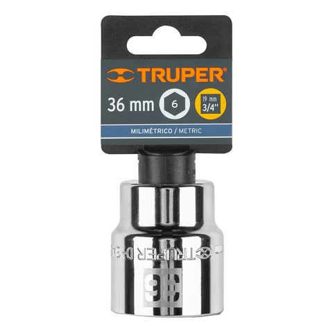 Dado de 36 mm, 6 puntas, cuadro 3/4', Truper | D-3436-M | 14987