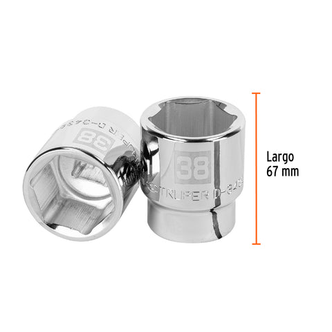 Dado de 38 mm, 6 puntas, cuadro 3/4', Truper | D-3438-M | 14989