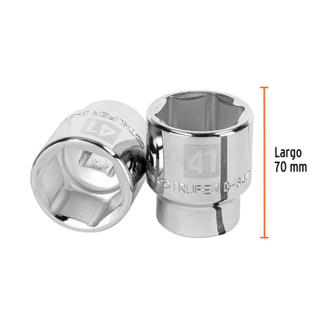 Dado de 41 mm, 6 puntas, cuadro 3/4', Truper | D-3441-M | 14993