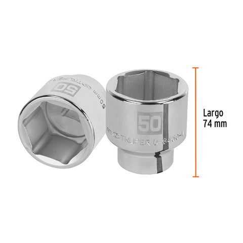 Dado de 50 mm, 6 puntas, cuadro 3/4', Truper | D-3450-M | 14997