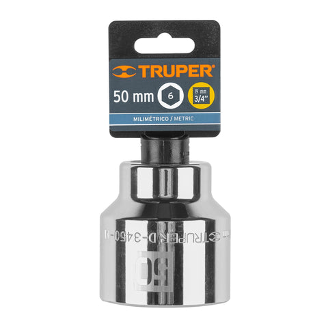 Dado de 50 mm, 6 puntas, cuadro 3/4', Truper | D-3450-M | 14997