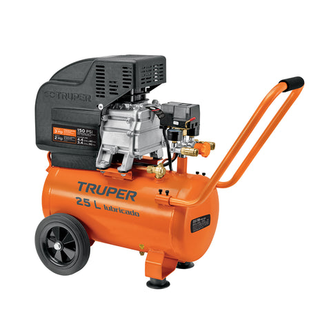 Compresor lubricado, 25L, 3HP, horizontal, 127V, TRUPER | COMP-25LT | 15006