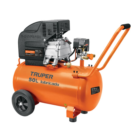Compresor lubricado, 50L, 3-1/2HP, horizontal, 127V, TRUPER | COMP-50LT | 15007