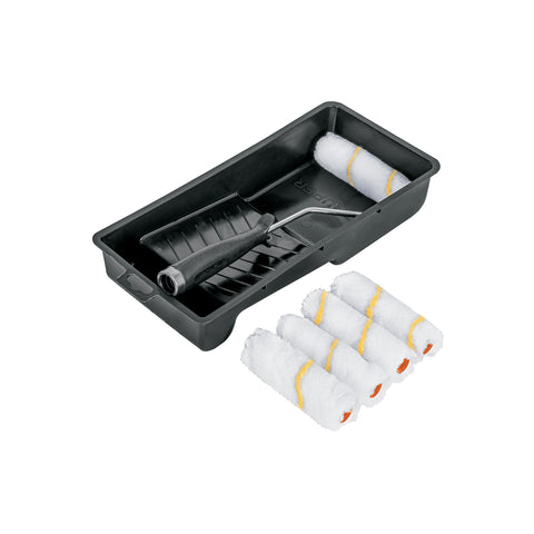 Kit de rodillo para pintar, 4' (maneral, charola y 5 felpas) | KIT-ROPI-420N | 15023