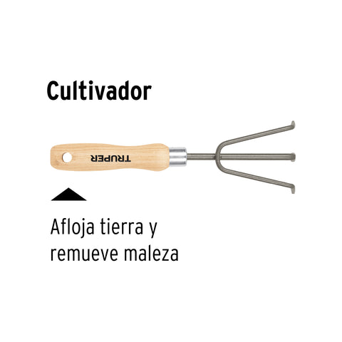 Cultivador para jardín, mango de 6', Truper | GTS-CV | 15024