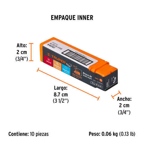 Broca HSS 5/32' Trublack para metal, Truper | BAV-5/32-N | 15084