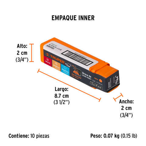 Broca HSS 11/64' Trublack para metal, Truper | BAV-11/64-N | 15085