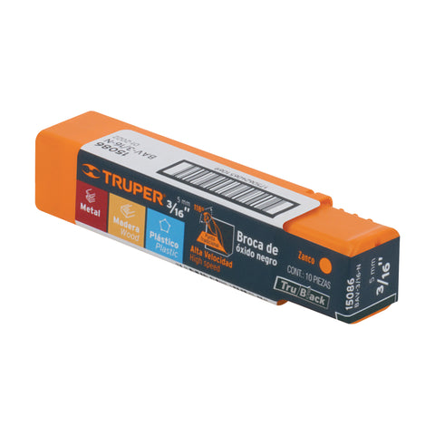 Broca HSS 3/16' Trublack para metal, Truper | BAV-3/16-N | 15086