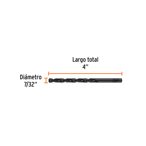 Broca HSS 7/32' Trublack para metal, Truper | BAV-7/32-N | 15088
