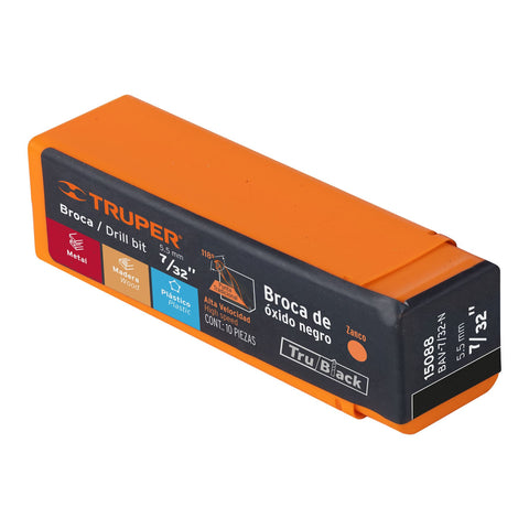 Broca HSS 7/32' Trublack para metal, Truper | BAV-7/32-N | 15088