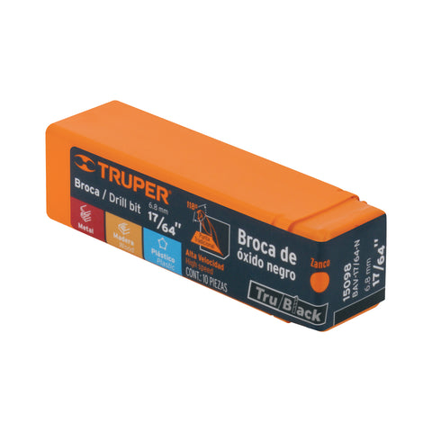 Broca HSS 17/64' Trublack para metal, Truper | BAV-17/64-N | 15098