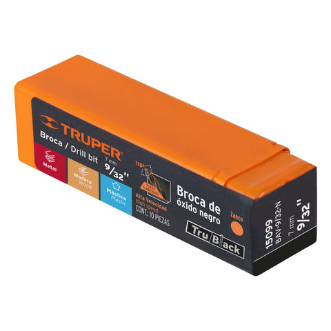 Broca HSS 9/32' Trublack para metal, Truper | BAV-9/32-N | 15099