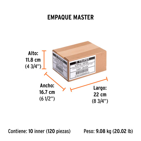 Lima triángulo pesado 6', 34 dpp, TRUPER | LTP-6 | 15123
