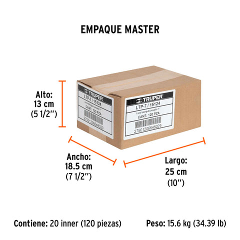 Lima triángulo pesado 7', 34 dpp, TRUPER | LTP-7 | 15124