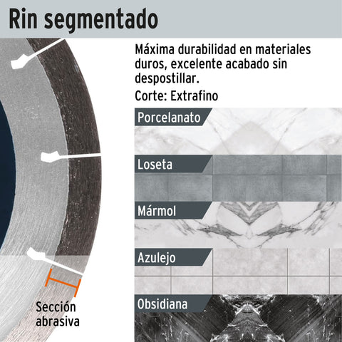 Disco de diamante de 7' x 1.6 mm, corte de porcelanato | DID-570 | 15198