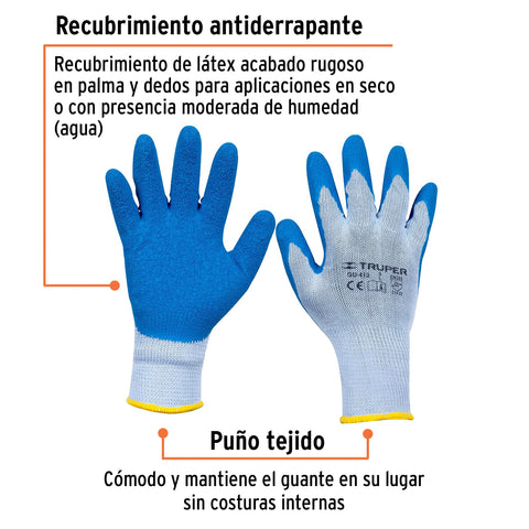 Guantes de poliéster recubiertos de latex, G, TRUPER | GU-413 | 15267