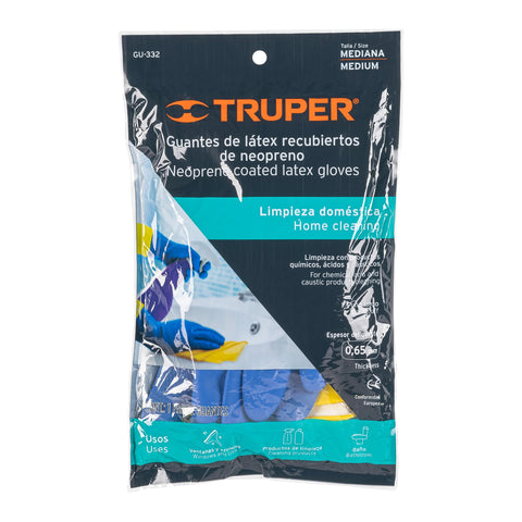 Guantes de látex reforzados para limpieza, M, TRUPER | GU-332 | 15268