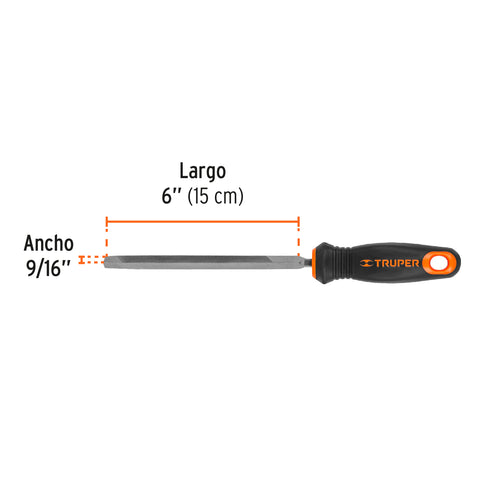 Lima triángulo pesado 6', 34 dpp con mango doble inyección | LTP-6T | 15307