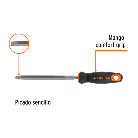Lima triángulo pesado 6', 34 dpp con mango doble inyección | LTP-6T | 15307