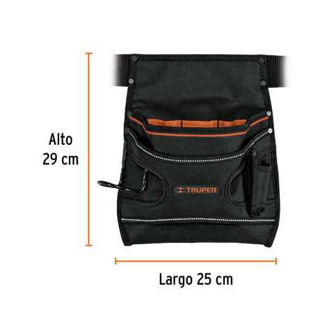 Porta herramientas de poliéster, 7 compartimentos, Truper | POHE-7N | 15312