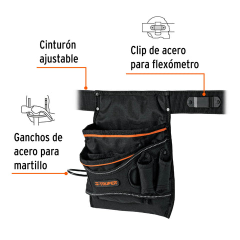 Porta herramientas de poliéster, 13 compartimentos, Truper | POHE-13N | 15313