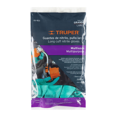 Guantes de nitrilo verde, multiusos, G, TRUPER | GU-823 | 15324