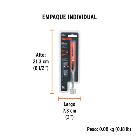 Imán extensible de acero inoxidable, 3.6 kg, Truper | PICK-UPX | 15325