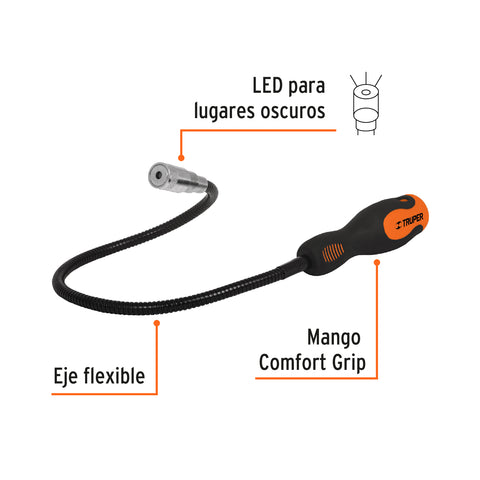 Imán flexible de acero con LED, 3 kg, Truper | PICK-UPL | 15326