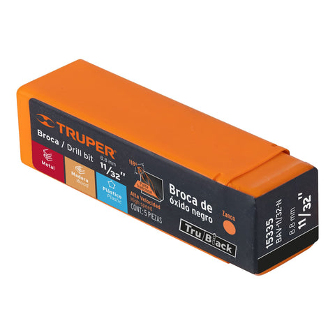 Broca HSS 11/32' Trublack para metal, Truper | BAV-11/32-N | 15335