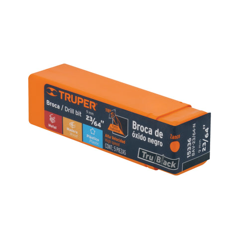 Broca HSS 23/64' Trublack para metal, Truper | BAV-23/64-N | 15336