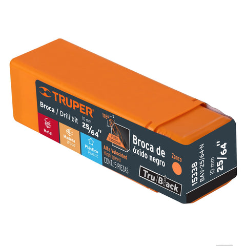 Broca HSS 25/64' Trublack para metal, Truper | BAV-25/64-N | 15338