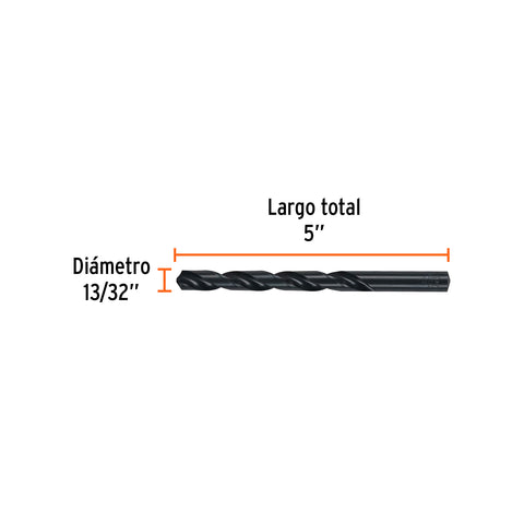 Broca HSS 13/32' Trublack para metal, Truper | BAV-13/32-N | 15339