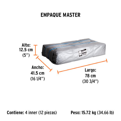 Lona de polietileno reforzada 2 x 3 m, gris, 180g/m2, TRUPER | LT-23 | 15361