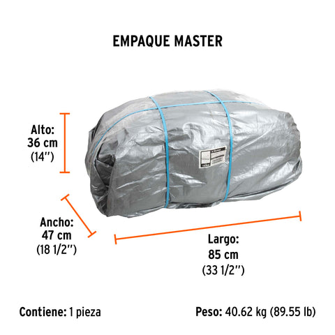 Lona de polietileno reforzada 12x17 m, gris, 180g/m2, TRUPER | LT-1217 | 15368
