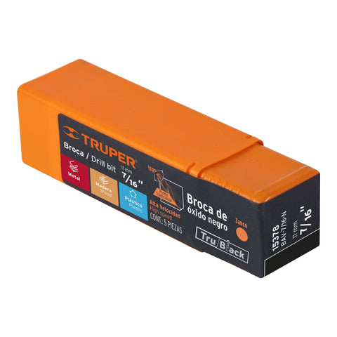 Broca HSS 7/16' Trublack para metal, Truper | BAV-7/16-N | 15378