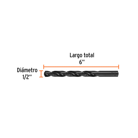 Broca HSS 1/2' Trublack para metal, Truper | BAV-1/2-N | 15390