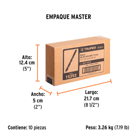 Broca HSS 3/4' Trublack para metal, Truper | BAV-3/4-N | 15393