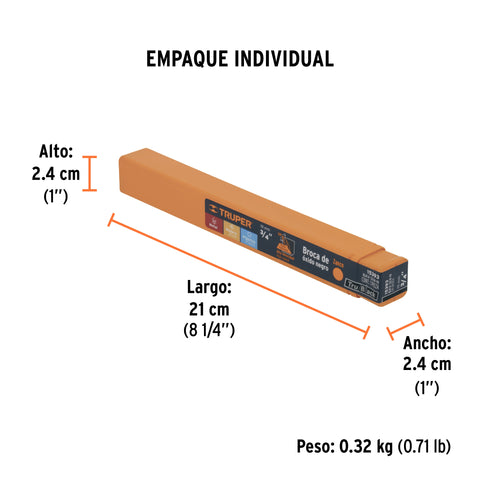Broca HSS 3/4' Trublack para metal, Truper | BAV-3/4-N | 15393