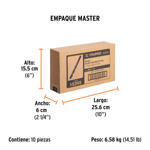 Broca HSS 1' Trublack para metal, Truper | BAV-1-N | 15395