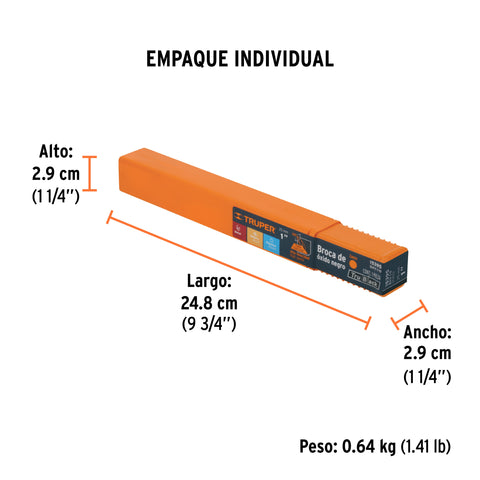 Broca HSS 1' Trublack para metal, Truper | BAV-1-N | 15395