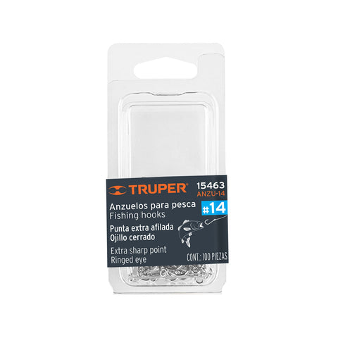 Blíster con 100 anzuelos para pesca # 14, Truper | ANZU-14 | 15463