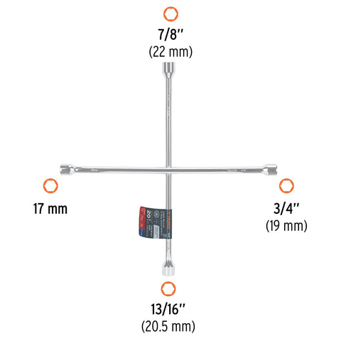 Llave de cruz 20' pulida y cromada, TRUPER | LLCR-20 | 15481