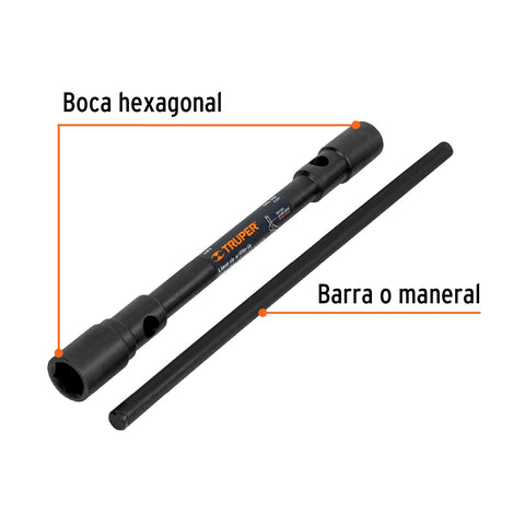 Llave de artillería, 1 x 1-1/8' boca hexagonal, TRUPER | LLAR-8 | 15486