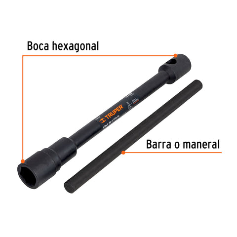 Llave de artillería 33 mm X 3/4' boca hexagonal, TRUPER | LLAR-33 | 15489