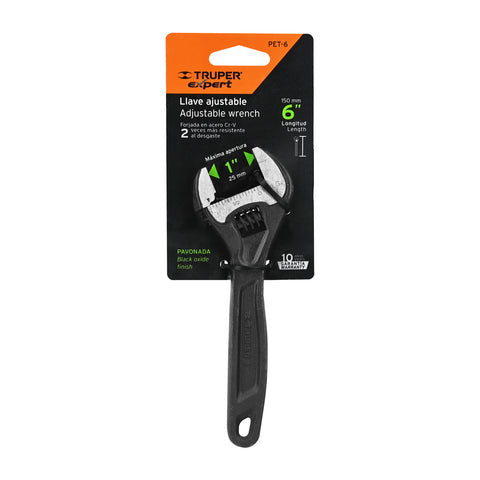 Llave ajustable (perico) 6' profesional pavonada, Expert | PET-6 | 15500