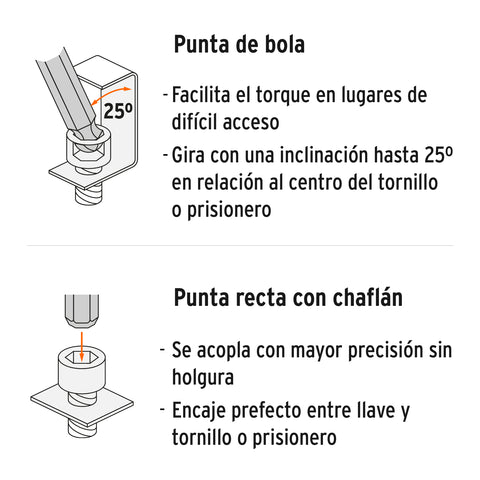 Juego 7 llaves allen largas mm punta bola con organizador | ALLX-7M | 15548