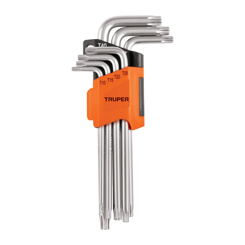 Juego de 7 llaves torx largas con organizador abatible | TORX-7L | 15553