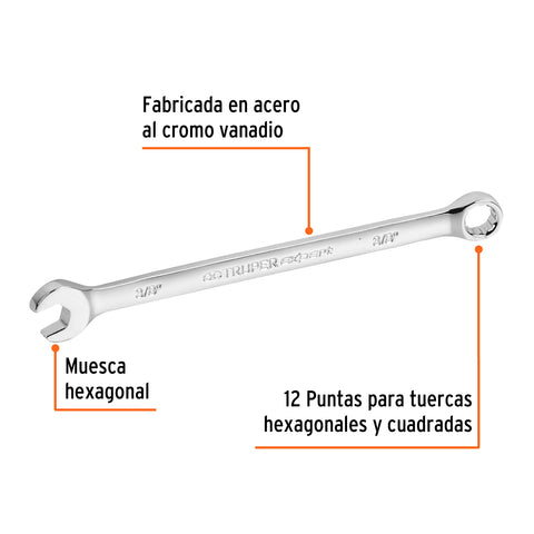 Llave combinada extralarga 3/8' x 164 mm de largo, Expert | LL-2012 | 15592